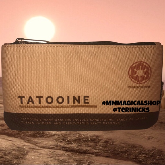 LOUNGEFLY Star Wars Lands Mustafar Square Backpack & Tatooine Nylon Pouch - Picture 7 of 8